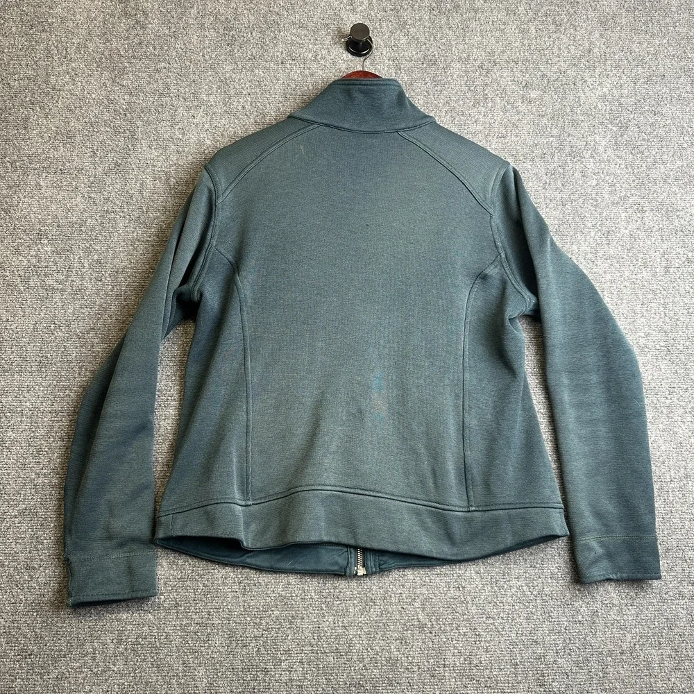 Patagonia Jacket Womens Small Green Cotton Knit Utility Field Full Zip Pockets